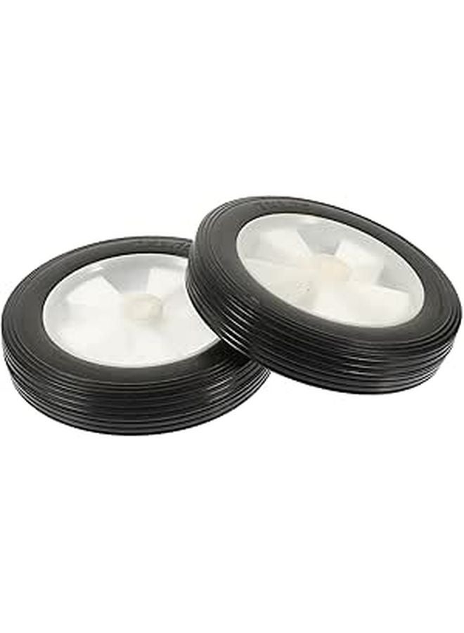 7 Inch Solid Rubber Lawn Mower Wheels 2 Pack Replacement Casters For Push Mowers - Image 1