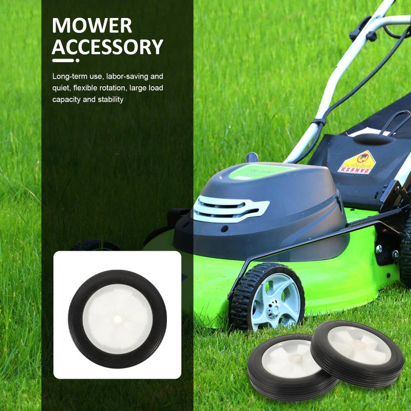 7 Inch Solid Rubber Lawn Mower Wheels 2 Pack Replacement Casters For Push Mowers - Image 5