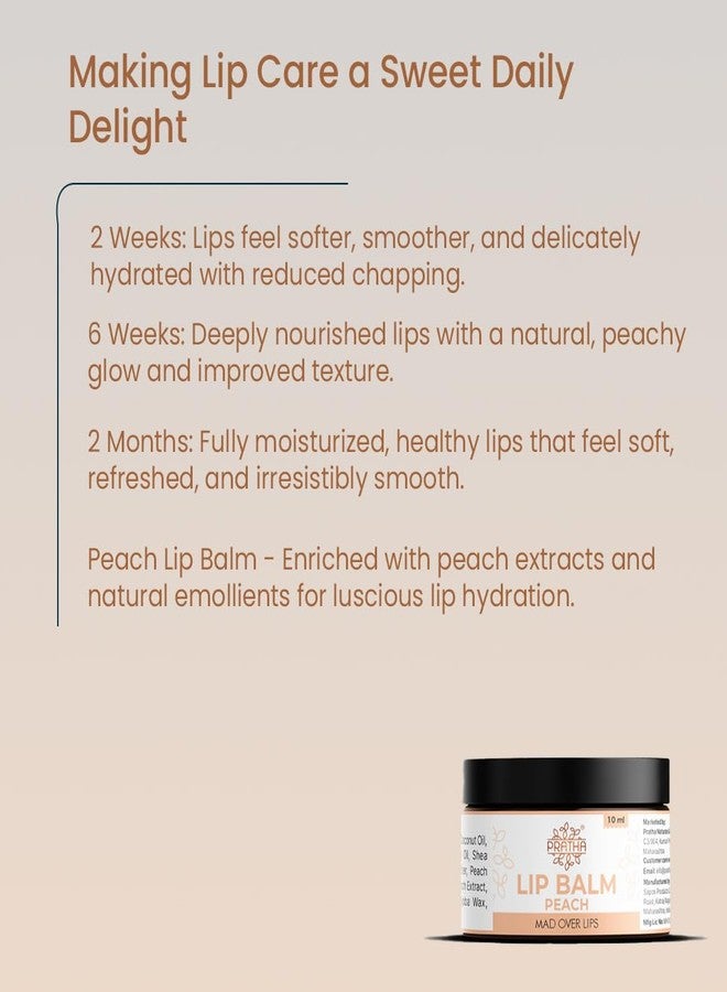 Pratha Naturals Fresh Peach Lip Balm for Women Nourishes and Moisturizer Blend Lip Gloss with Delicious Fruity Flavor Lip Butter - Image 4