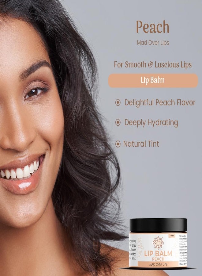 Pratha Naturals Fresh Peach Lip Balm for Women Nourishes and Moisturizer Blend Lip Gloss with Delicious Fruity Flavor Lip Butter - Image 2