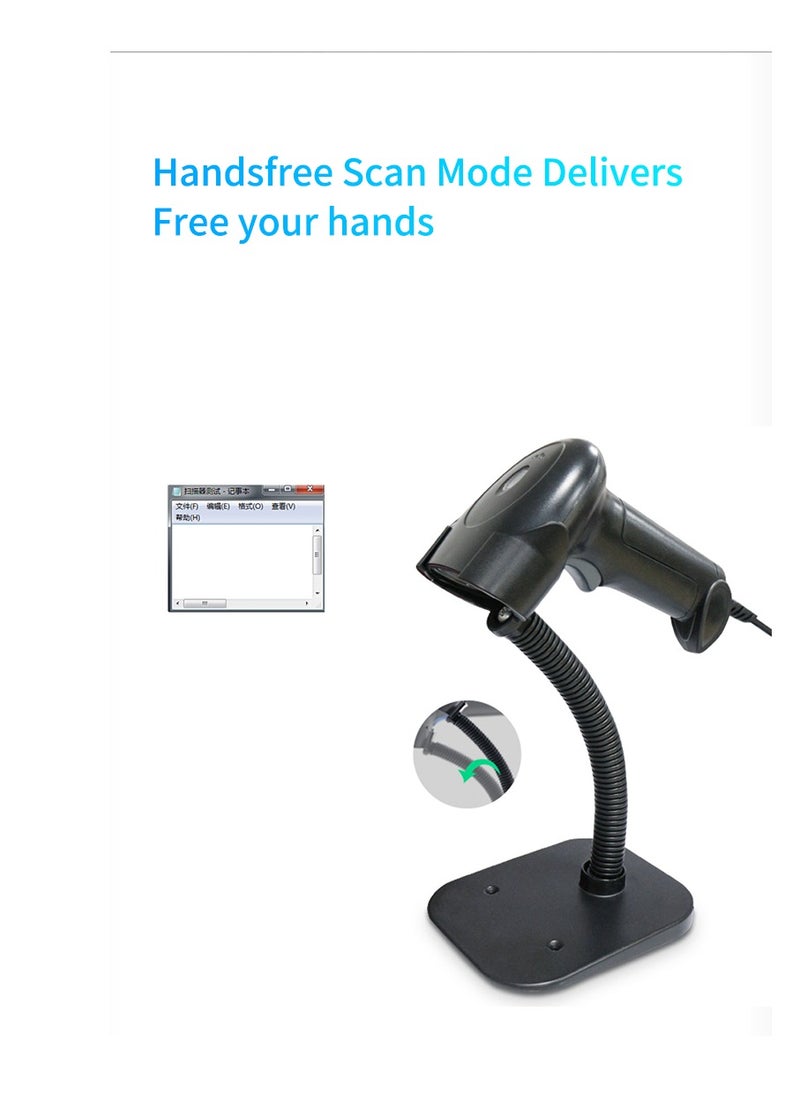 Mike Music - ماسح الباركود المحمول 1D/2D/QR Code Scanner 2.4G Wireless &amp; USB Wired Barcode Reader Scanner متوافق مع نظام الكمبيوتر، ماسح ضوئي لمحلات السوبر ماركت والتجزئة والمكتبات والخدمات اللوجستية والمستودعات - Image 1