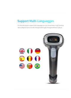 Mike Music ماسح الباركود المحمول 1D/2D/QR Code Scanner 2.4G Wireless &amp; USB Wired Barcode Reader Scanner متوافق مع نظام الكمبيوتر، ماسح ضوئي لمحلات السوبر ماركت والتجزئة والمكتبات والخدمات اللوجستية والمستودعات  - Image 2