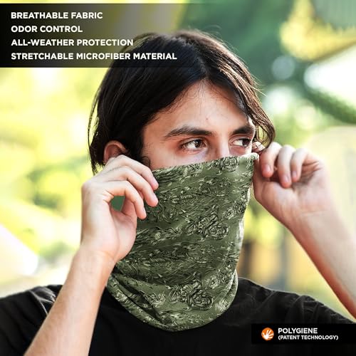 WANDERLOOMS Olive-Sketch Squad Unisex Bandana Mask to Cover Face & Head | Printed Bandanas for Men Hair | Multifunctional Bandana for Mens Bike Daily Commute | Scarf for Men & Women Free Size - Image 5