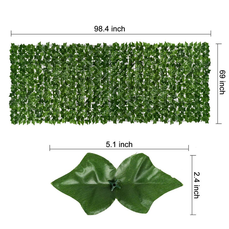 DearHouse Artificial Ivy Privacy Fence. 98.4x69in Artificial Hedges Fence and Faux Ivy Vine Leaf Decoration for Outdoor Indoor Garden Decor - Image 4