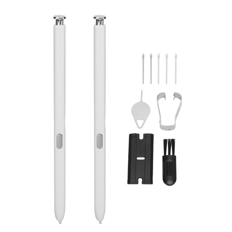 Mobile Phone Stylus Pen: White, 2 Pens With 5 Replacement Tips - High Sensitivity Stylus Pen Replacement for Samsung Galaxy Note 10, Note 10 Plus - Image 1