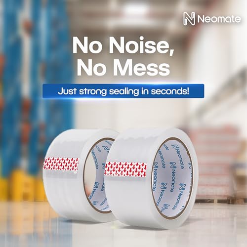 Neomate Low Noise Clear BOPP Packaging Tape | 48mm x 50m, Pack of 2 | Heavy-Duty Transparent Tape for Packaging, Decorating, DIY Projects - Image 4