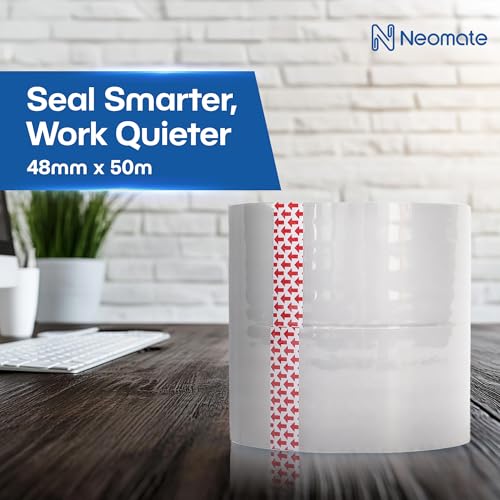Neomate Low Noise Clear BOPP Packaging Tape | 48mm x 50m, Pack of 2 | Heavy-Duty Transparent Tape for Packaging, Decorating, DIY Projects - Image 5