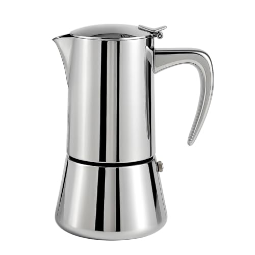 Natier Stainless Steel Stovetop Espresso Maker – Italian Moka Pot, Induction Compatible Espresso Coffee Maker with Safety Valve (6 Cups) - Image 1