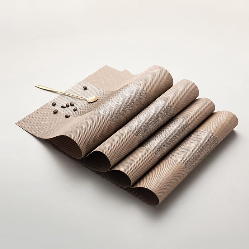 Wosta Placemats Set of 8 Luxury Elegant Placemats NonSlip Washable Table Mats for HomeDining Room Decoration K Brown Placement 8 PCS - Image 2