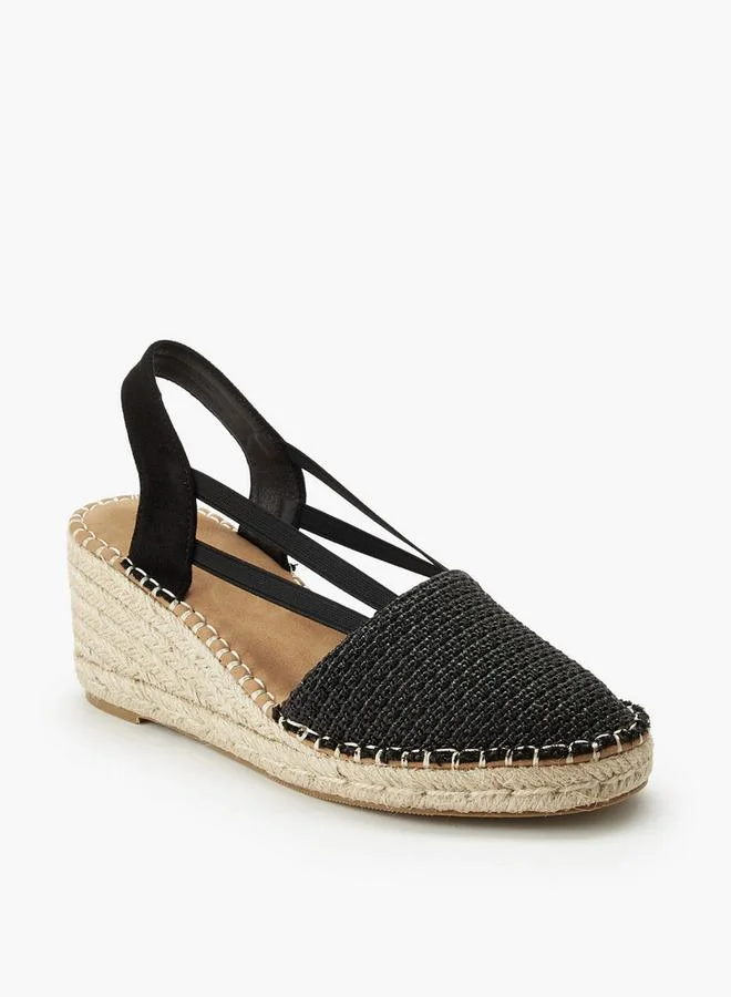 Peppermint Women Textured Wedge Heel Espadrille Sandals