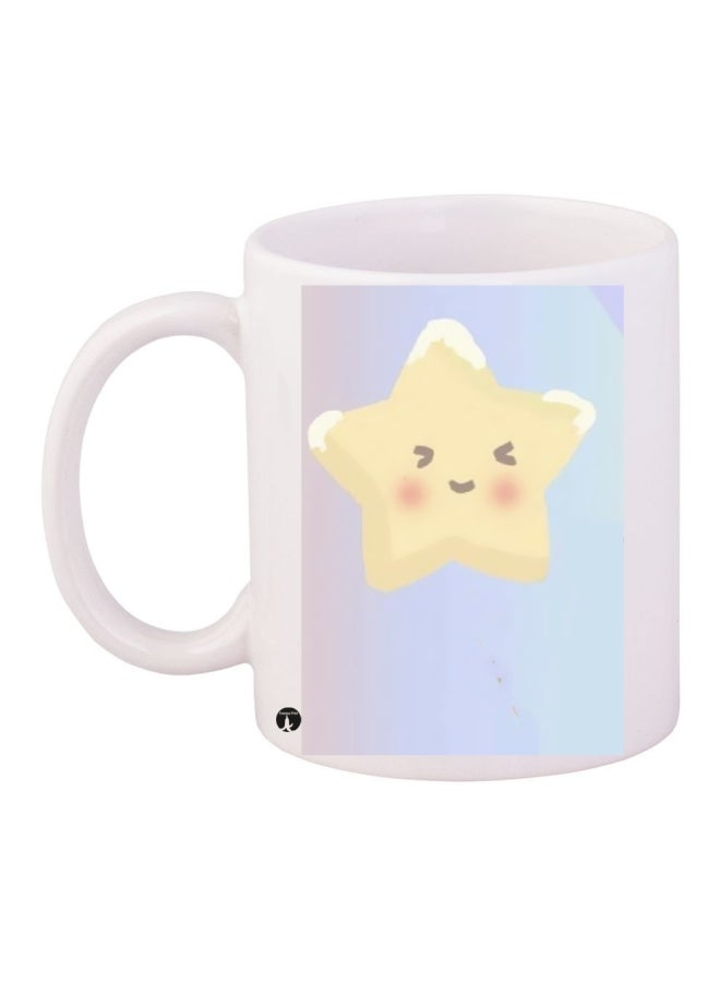 RYN Printed Ceramic Coffee Mug White/Blue/Yellow