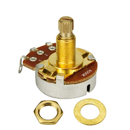 FLEOR 4pcs A500K Guitar Pots L18mm Shaft Audio Taper Volume Potentiometer,Golden Color - Image 2