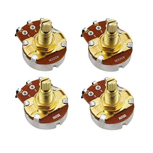 FLEOR 4pcs A500K Guitar Pots L18mm Shaft Audio Taper Volume Potentiometer,Golden Color - Image 5