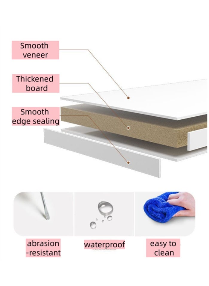 مكتب دراسة الأطفال ، طاولة الكتابة للطلاب الخشبية مع رف الكتب وخزانة التخزين ، طاولة الكمبيوتر مكتب المكتب مع رف تخزين الوثائق لقراءة الكتابة المنزلية ومكتب الكمبيوتر المحمول (الوردي ، YN118) - Image 5