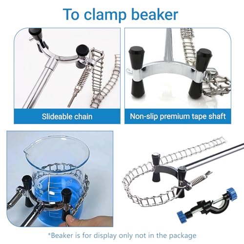 BEMAXYE Lab Chain Clamp with Adjustable Bosshead Clamp - Cylinder Holding Clip for Beakers Flasks Condensers Fixture, 40-180mm (1.6"-7") Holding Size, Set of 1 - Image 5