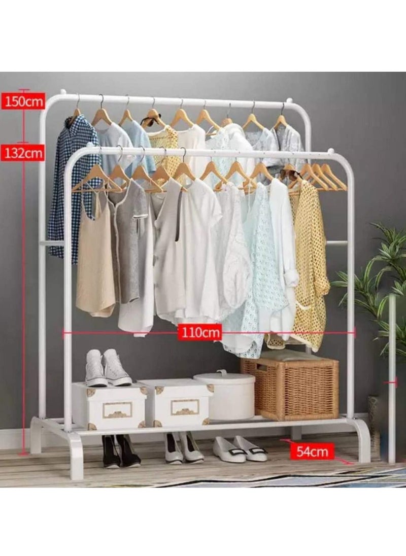 Double Rods Metal Clothes Organizer White - pzsku/Z92573E6722528AADF6FEZ/45/_/1701969996/34fbeb82-bc37-4ae4-955a-36aa1b28e731