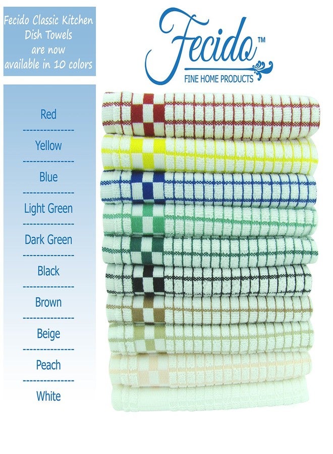 Fecido Classic Kitchen Dish Towels with Hanging Loop - Heavy Duty Absorbent Dish Clothes - European Made 100% Cotton Tea Towels - Set of Two, Yellow - Image 3