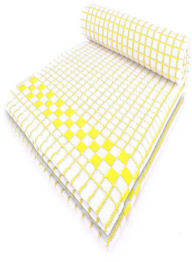 Fecido Classic Kitchen Dish Towels with Hanging Loop - Heavy Duty Absorbent Dish Clothes - European Made 100% Cotton Tea Towels - Set of Two, Yellow - Image 1