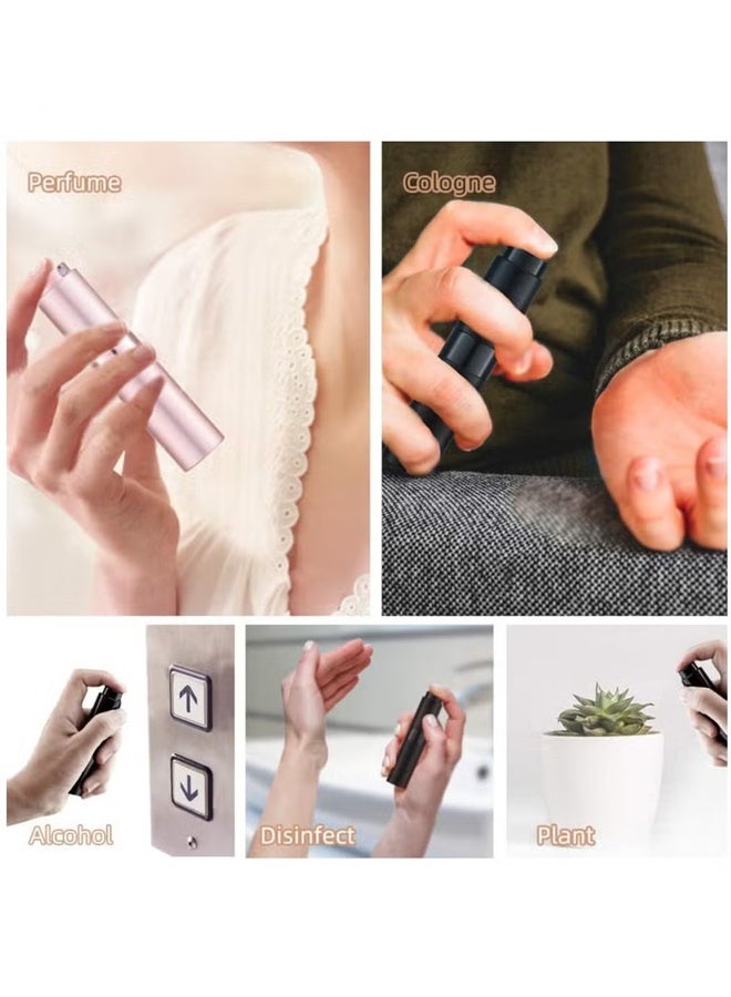 MHONGWEI Lisapack 8ML Travel Spray Bottles (3pcs) Empty Cologne Bottles, Portable Sprayers (Black, Silver, Gold) - Image 5