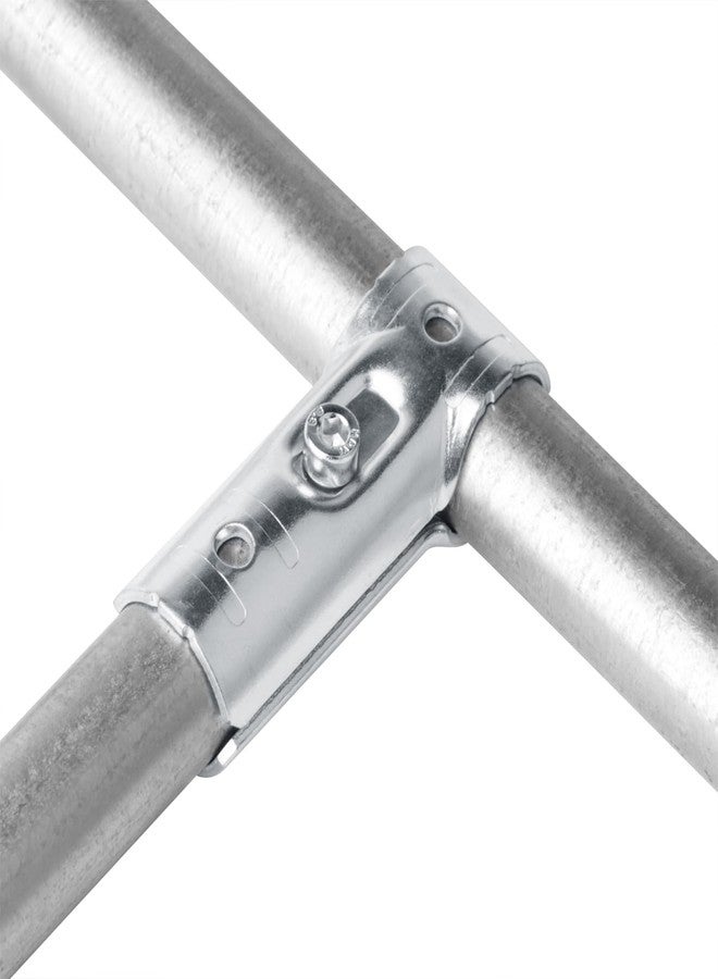 eoere 10 Sets T Pipe Clamp Connector for 1-1/4" x 1-1/4" (1.25" OD) Round Tube Frame, Chain Link Fence Tee Clamps, Carbon Steel - Image 3