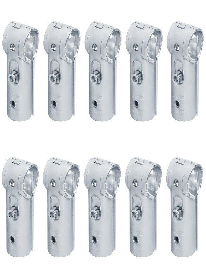 eoere 10 Sets T Pipe Clamp Connector for 1-1/4" x 1-1/4" (1.25" OD) Round Tube Frame, Chain Link Fence Tee Clamps, Carbon Steel - Image 1