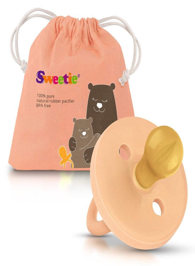 SWEETIE Rubber Pacifier Natural Rubber Pacifier Rounded Light Pink Large 12-18 Month - Image 1
