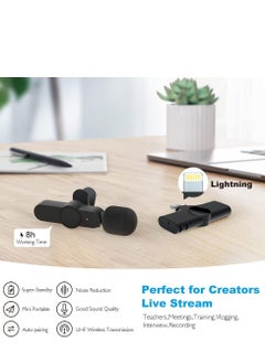 ELTRAZONE Upgraded （Plug-Play） Wireless Lapel Lavalier Microphone for iPhone iPad Recording,YouTube Facebook Live Stream,Vlog, Auto-Sync Wireless Mic with 2 Clips (No Need App/Bluetooth)  - Image 2