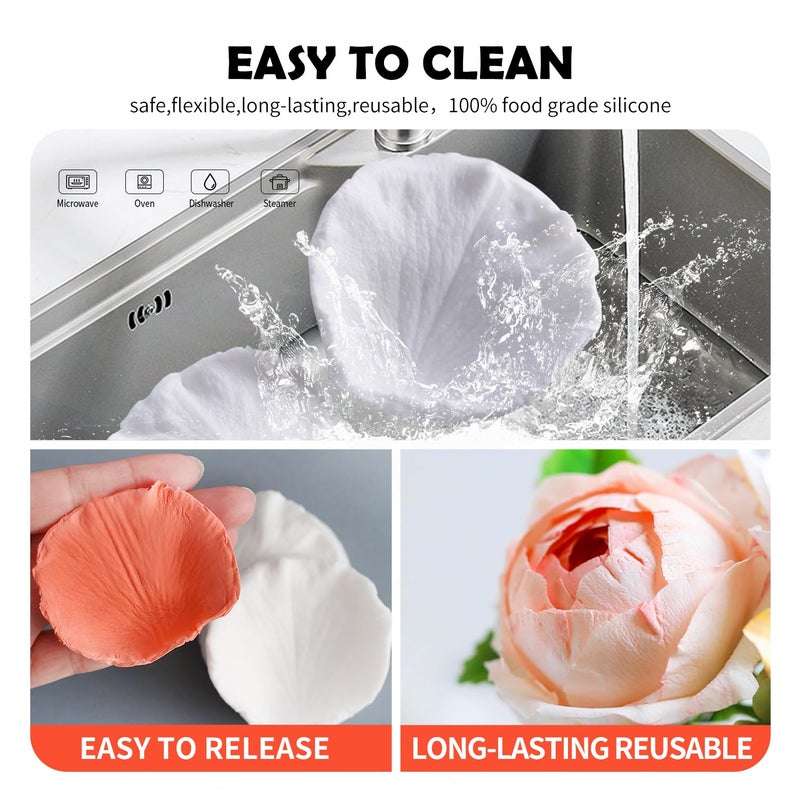 SK Rose Petals Silicone Fondant Mold Sugar Paste Baking Mould Cookie Pastry - Image 5