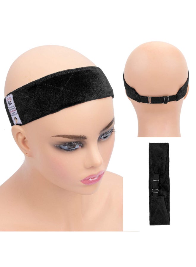 gexworldwide GEX Wig Grip Band with Adjustable Elastic Closure Flexible Velvet No Slip Wig grip Headbands Cap for WigsBlack - Image 3