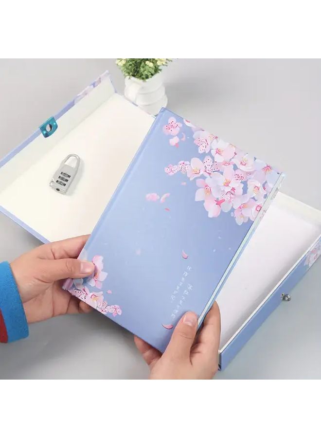 Elegant Floral Hardcover Journal with Combination Lock 80 Pages Pen Included - Image 3