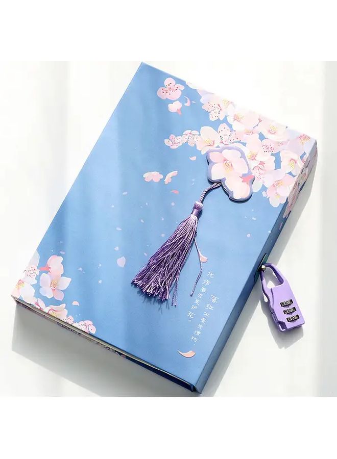 Elegant Floral Hardcover Journal with Combination Lock 80 Pages Pen Included - Image 5