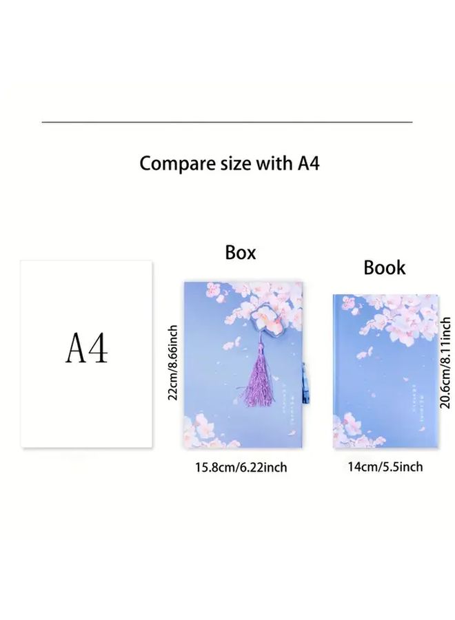 Elegant Floral Hardcover Journal with Combination Lock 80 Pages Pen Included - Image 2
