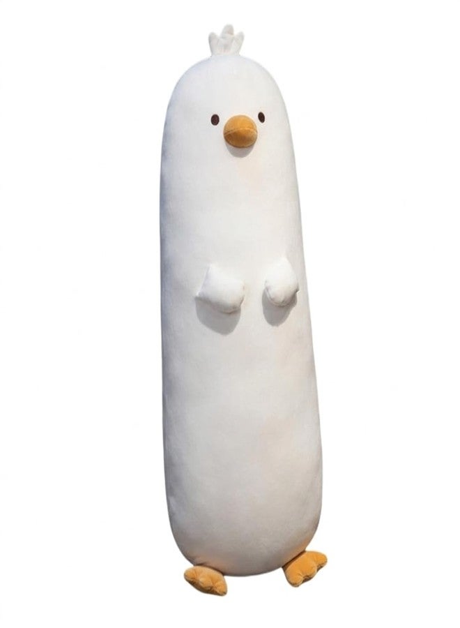 TechMax Solution Kawaii White Chicken Stuffed Animal - Long Hen Sleeping Pillow & Reading Bolster - Image 1