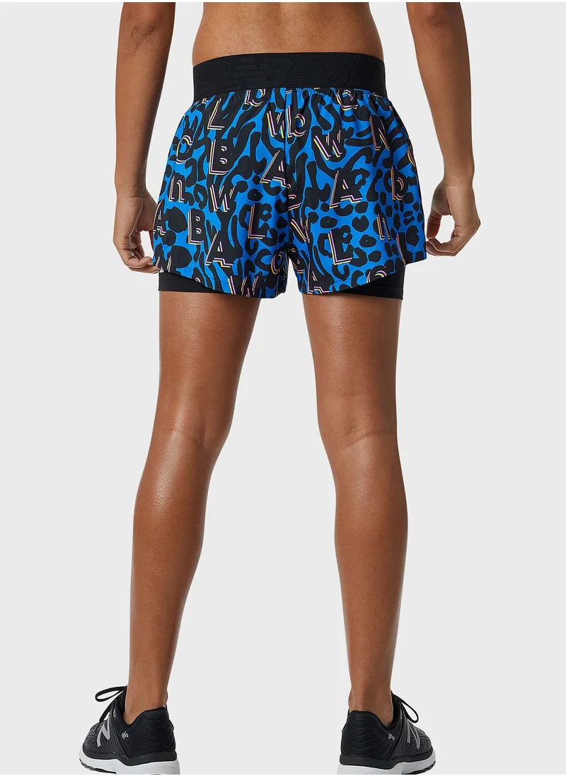 New Balance 2In1 Relentless Printed Shorts