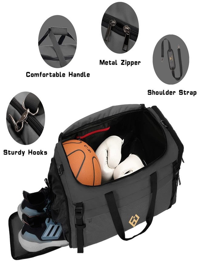 Eackrola Large Sports Gym Bag, Travel Duffel bag with Wet Pocket & Shoes Compartment for men women, 65L, Lightweight - Image 3