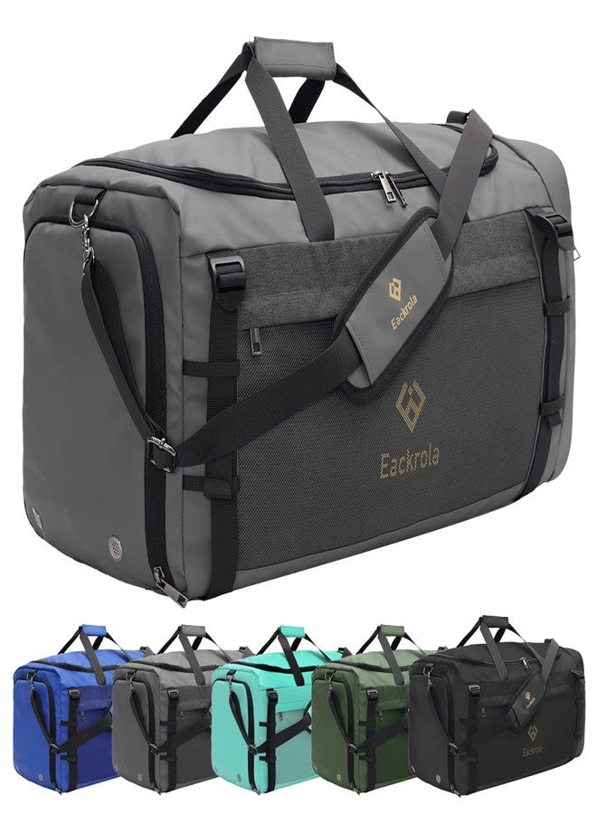 Eackrola Large Sports Gym Bag, Travel Duffel bag with Wet Pocket & Shoes Compartment for men women, 65L, Lightweight - Image 1