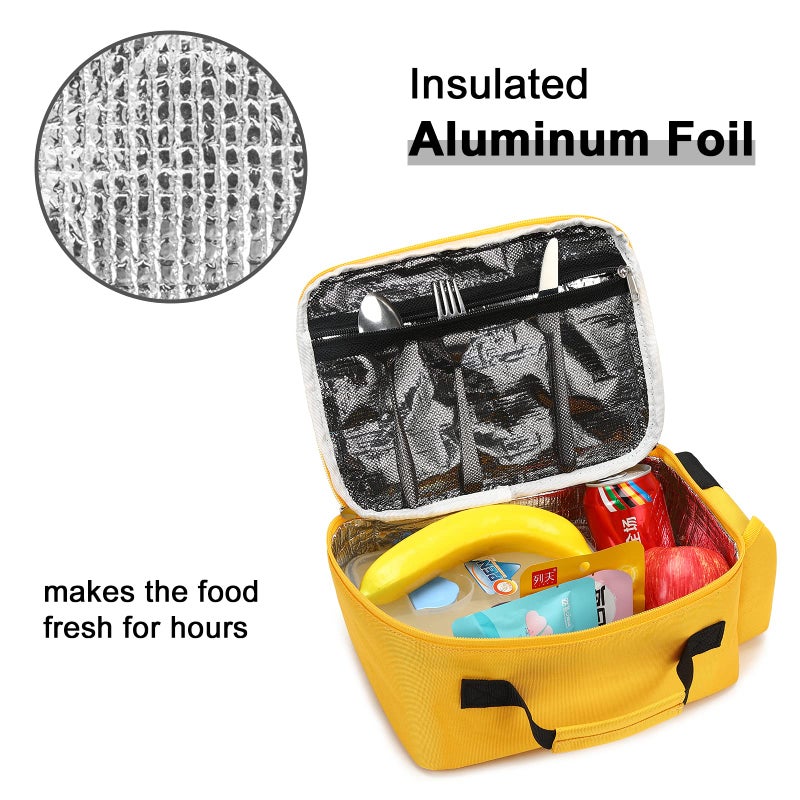 Bluboon Insulated Lunch Box for Kids Boys Girls School Lunch Bags Reusable Cooler Thermal Meal Tote for Picnic (Yellow School bus) - Image 5