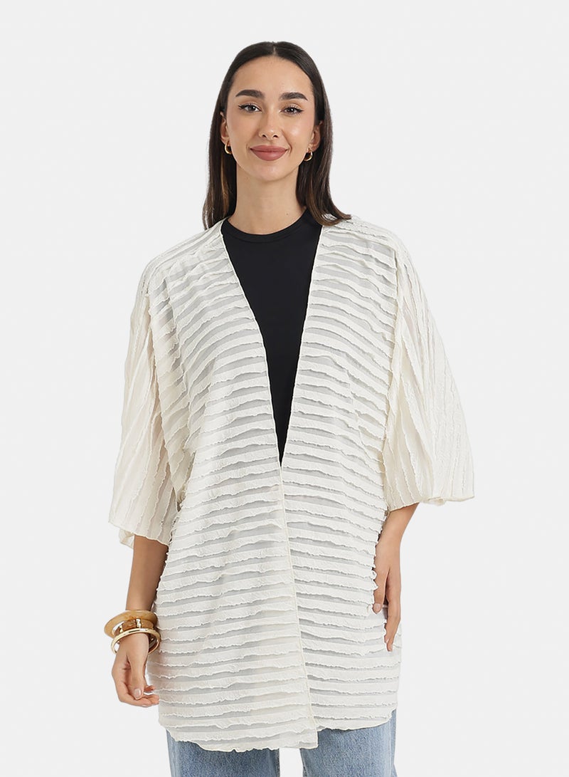 Carina Textured Ruffle Beach Kimono - Image 1