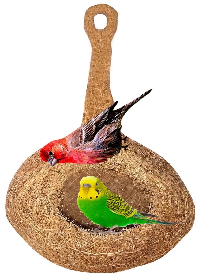 One Top Hand Made Pure Natural Coir Bird Hanging Nest Cage House for Indoor Out Door Balcony Tree Bird nest Wall Mounting, Tree Mounting, Free Standing Houses Bird House - Image 1