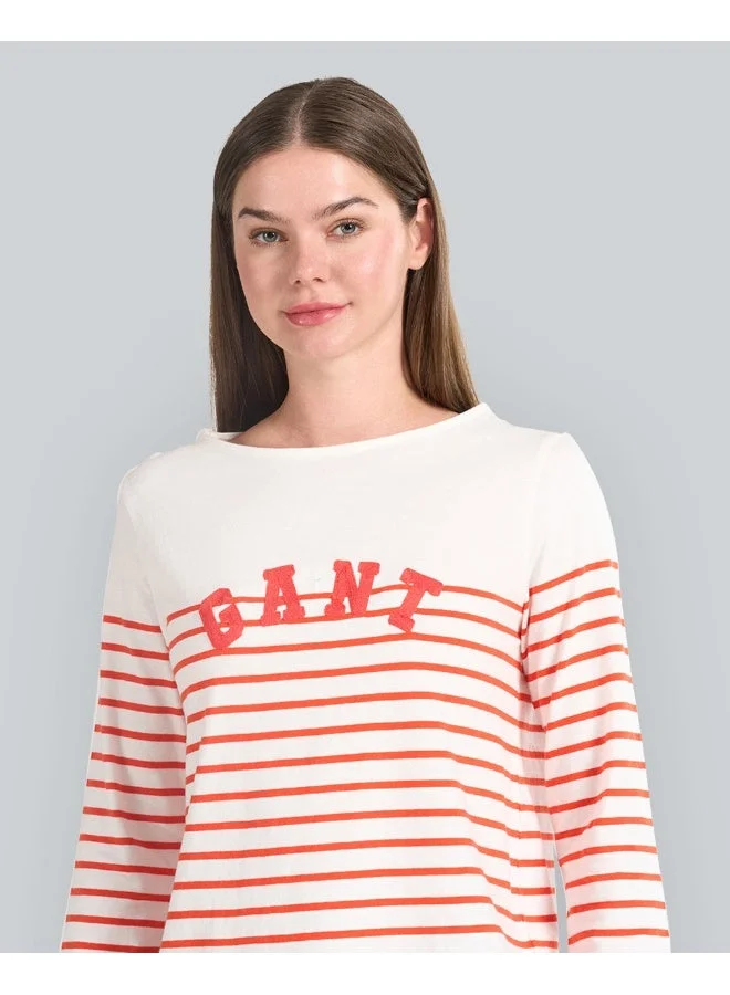 GANT  Breton Striped Boat Neck T-Shirt for Women | Best Price UAE