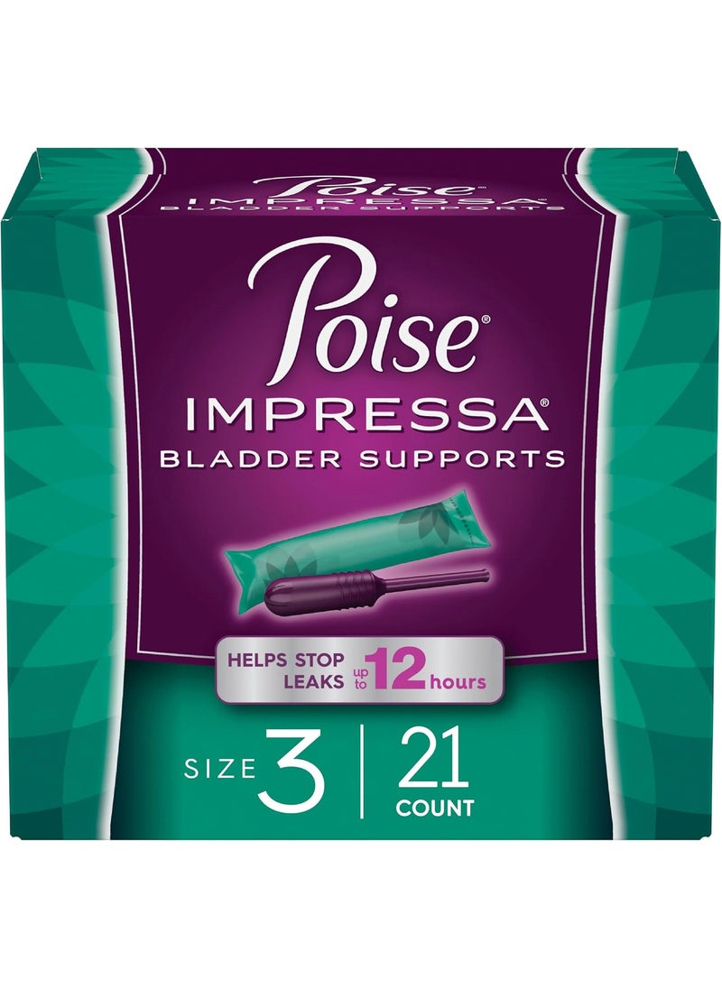 Poise Poise Impressa Incontinence Bladder Support for Women, Bladder Control, Size 3, 21 Count (Packaging May Vary) 