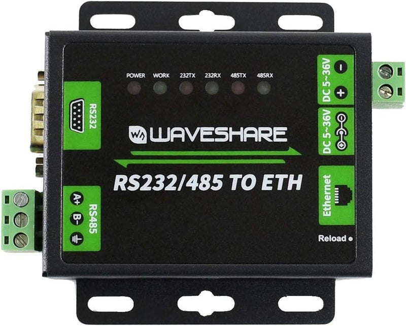 Waveshare Industrial RS232/RS485 to Ethernet Converter with Dual Serial Ports High-Speed Low-Power High-Stability Upgradable Easy to Communicate Between RS485 and RJ45 Port Ethernet - Image 2