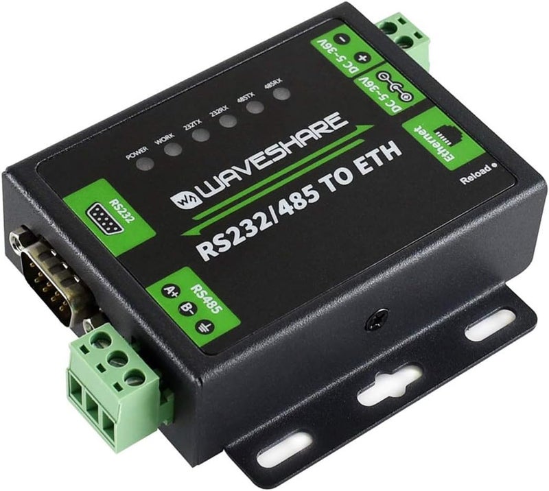 Waveshare Industrial RS232/RS485 to Ethernet Converter with Dual Serial Ports High-Speed Low-Power High-Stability Upgradable Easy to Communicate Between RS485 and RJ45 Port Ethernet - Image 3