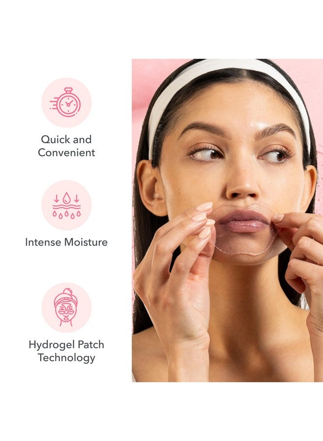 Patchology Rosé Gel Lip Mask - Overnight Lip Sleeping Mask with Resveratrol & Hyaluronic Acid for Moisturizing & Hydrating Dry Lips - Strawberry Scented Lip Care Solution (5 Count) - Image 5