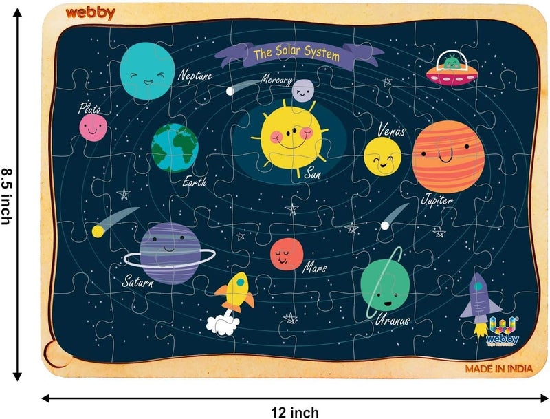 Webby Outer Space Solar System Wooden Jigsaw Puzzle (Multicolour) - 40 Pieces - Image 4