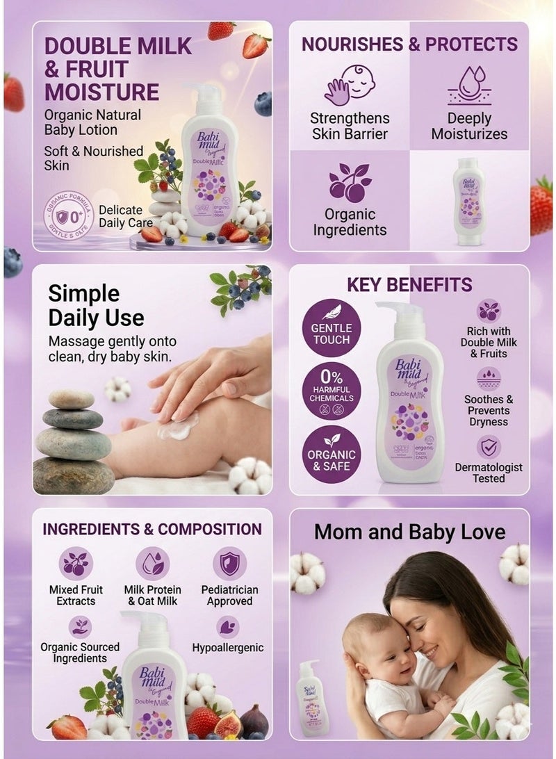 BABIMILD Babi Mild & Beyond Double Milk Organic Baby Lotion – Gentle Touch Deep Moisturizing & Nourishing Care for Soft Baby Skin (0+ Months)180ml - Image 3