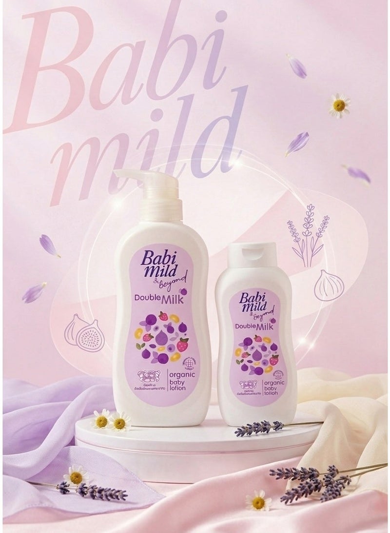 BABIMILD Babi Mild & Beyond Double Milk Organic Baby Lotion – Gentle Touch Deep Moisturizing & Nourishing Care for Soft Baby Skin (0+ Months)180ml - Image 2