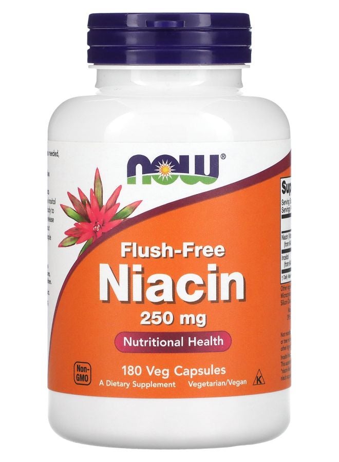 now Flush-Free Niacin 250 mg 180 Veg Capsules