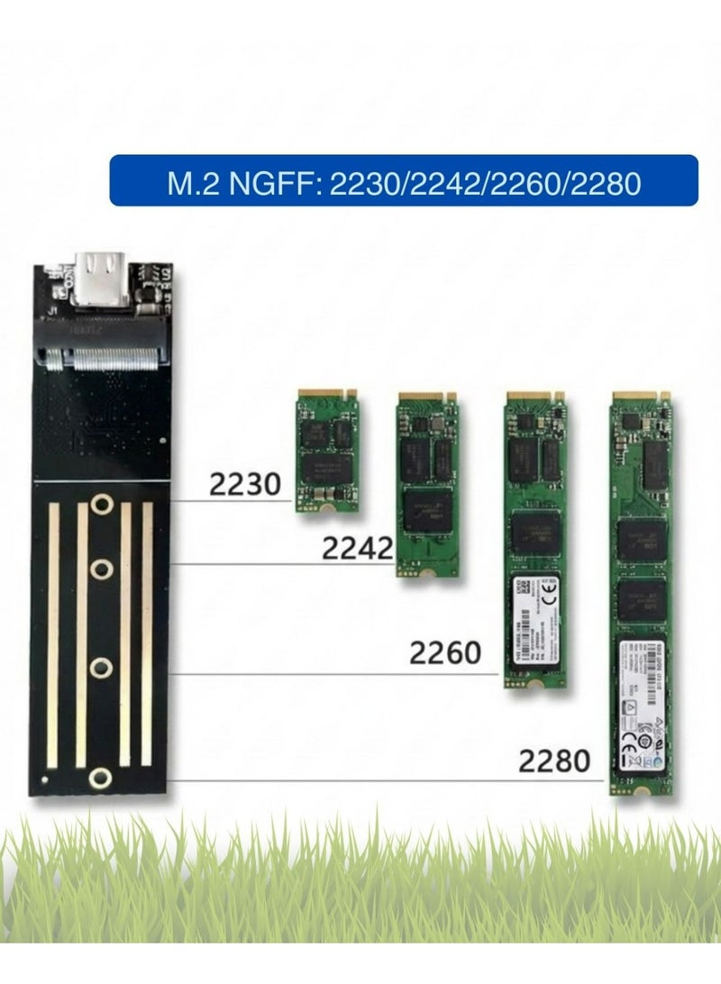 تدعم حافظة SSD الخارجية المحمولة ما يصل إلى 2 تيرابايت - محرك أقراص الحالة الصلبة USB 3.1 إلى Type-C لنقل البيانات والنسخ الاحتياطي والتخزين بسرعة - متوافق مع أنظمة التشغيل Windows وPC وLaptop وMac - Image 2