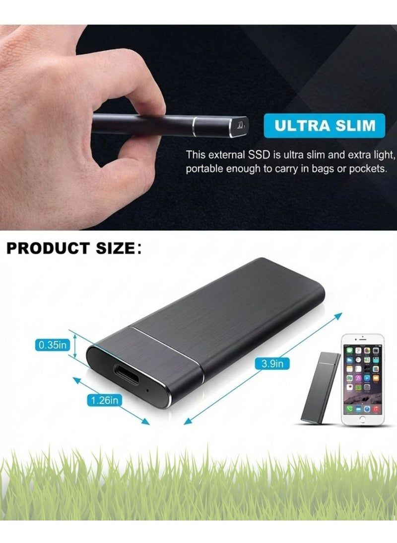 تدعم حافظة SSD الخارجية المحمولة ما يصل إلى 2 تيرابايت - محرك أقراص الحالة الصلبة USB 3.1 إلى Type-C لنقل البيانات والنسخ الاحتياطي والتخزين بسرعة - متوافق مع أنظمة التشغيل Windows وPC وLaptop وMac - Image 3